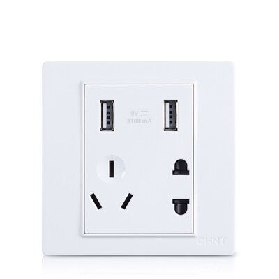 

Zhengtai CHNT socket panel five holes with dual USB socket transformer DC 5V charging socket 31 ANEW7-L13220