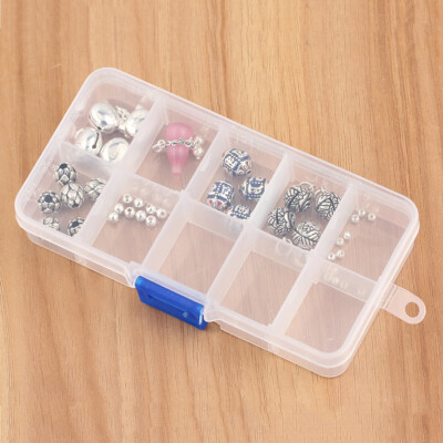 

Plastic 10 Slots Adjustable Jewelry Storage Box Case Craft Organizer Beads