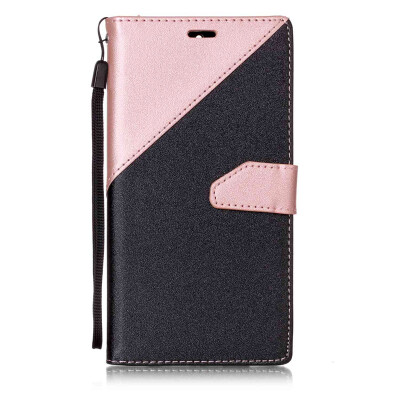 

Black + rose gold Design PU Leather Wallet Case Classic Flip Cover with Stand Function and Credit Card Slot for HUAWEI Mate 9