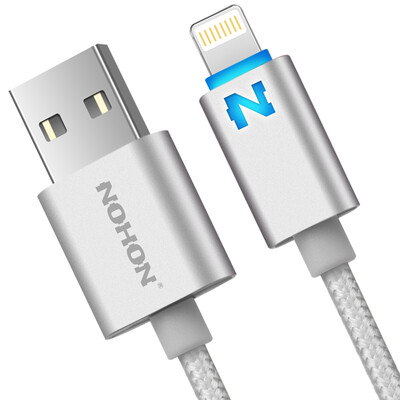 

Nexi Big N дышащий свет Apple 8/7/6 кабель для передачи данных 1 метр серебристый мобильный телефон зарядное устройство шнур питания iPhone5 / 6s / 7 Plus / 8 / X / new iPad Air Mini