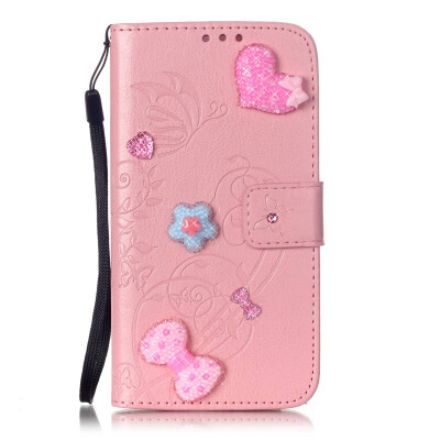 

Pink Flower Design PU Leather Flip Cover Wallet Card Holder Case for LG K10