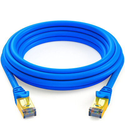 

Shanze SAMZHE CAT-710L Engineering Grade 7 CAT7 Copper-plated Double-shielded High-speed Network Jumper 7 Type Finished Cable Network Cable Blue 10m