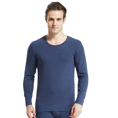 

Modal mens round neck Qiuyi Qiuku men&women de velvet high elastic fever base thermal underwear set Baolan XXXL