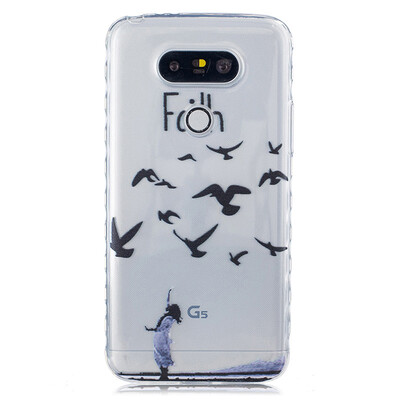 

Woman birdie Pattern Soft Thin TPU Rubber Silicone Gel Case Cover for LG G5