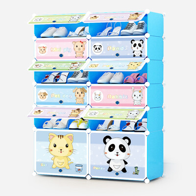 

Kouzi simple shoe storage storage box non-entrance multi-storey plastic children&39s locker animal cartoon dust boots cabinets