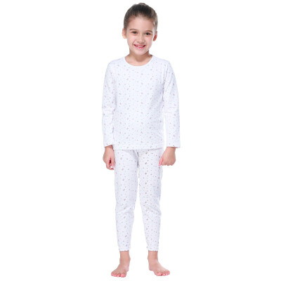 

Red Beans (Hodo) Children's Underwear Set Women's Big Child Cotton 97% Cotton Home Pajamas Set HD6012 White 140