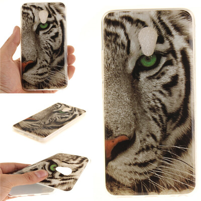 

White Tiger Pattern Soft Thin TPU Rubber Silicone Gel Case Cover for Meizu mx5