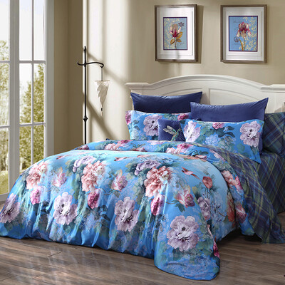 

MENGJIEJIAFANG floral print cotton bed set/bed kit(duvet cover/bed sheet/pillowcase) 1.8m bed 248*248cm