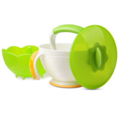 

Nuby childrens tableware newborn baby food bowl bowl steamed food grinding bowl baby cutlery set white American brand