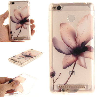 

Magnolia flower Pattern Soft Thin TPU Rubber Silicone Gel Case Cover for XiaoMi Red mi 3