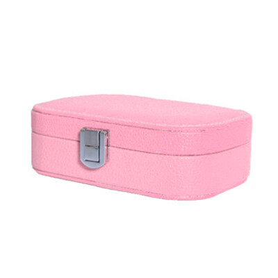 

Jewelry Box Организатор Зеркало кольцо серьги ожерелья кожаный чехол для хранения