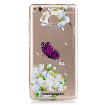 

Purple Butterfly Pattern Soft Thin TPU Rubber Silicone Gel Case Cover for XiaoMi Red Mi 3S