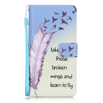 

Feathers and Birds Design PU Leather Flip Cover Wallet Card Holder Case for HUAWEI P9LITE