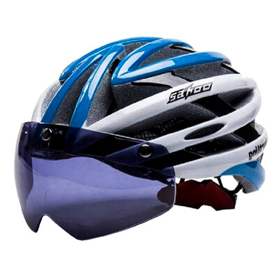 

SAHOO Squaline Bicycle Riding Helmet Один молдинский горный поясный шлем с магнитными очками Синий белый