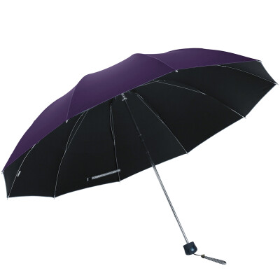 

Jingdong supermarket] heaven umbrella black rubber to strengthen the reinforcement three fold sunny umbrella 33188E blue gray