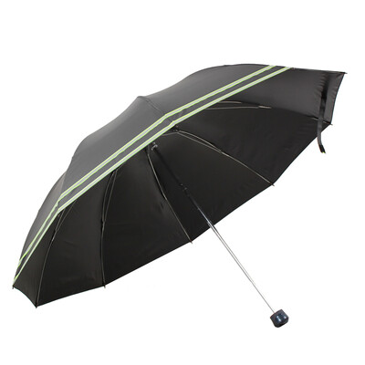 

Paradise umbrella to strengthen the reinforcement black silk fine plastic silk screen fluorescent three fold business sunny umbrella sun umbrella green bar 33224E