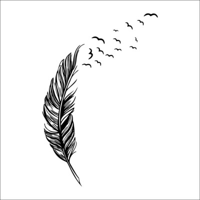 

Wall Sticker Vinyl Birds Flying Feather Bedroom Home Decal Mural Art Decor