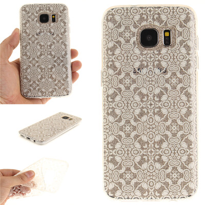 

Half white flowers Pattern Soft Thin TPU Rubber Silicone Gel Case Cover for SAMSUNG GALAXY S7 Edge