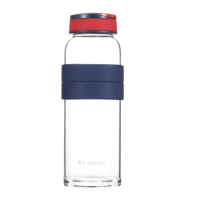 

Jingdong supermarket] special carved (TOMIC) glass silicone anti-hot cute glass 1BSB1185 500ML blue red