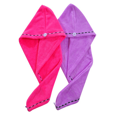 

Yong Liang towel home textiles strong water thickening to increase the bath cap soft dry hair towel dry hair cap 2 powder purple