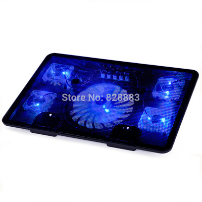 

Notebook cooling pad Blue LED Laptop Cooler 5 Fans 2 USB Port Stand Pad for Laptop 10-17" PC usb cooler for notebook USB Cord