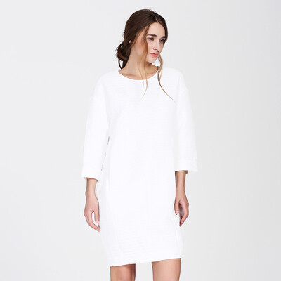 

UR Women&39s loose long-sleeved wild solid color dress WG04S7CN0001 white line M