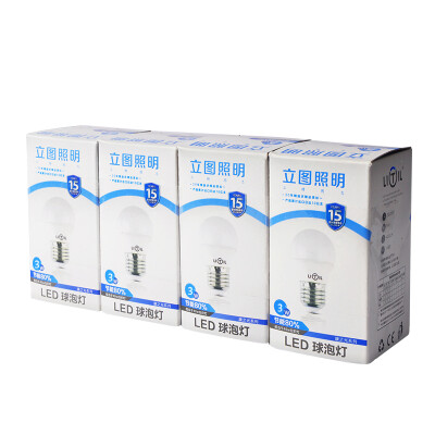 

Jingdong supermarket legislation LITIL 3W LED bulb E27 big screw blister light white light 4 only installed