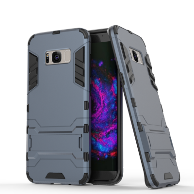 

Dark blue Slim Robot Armor Kickstand Shockproof Hard Rugged Rubber Back Case For SAMSUNG GALAXY S8 Plus