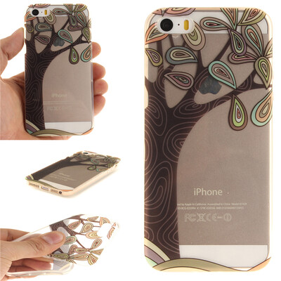 

Hand painted trees Pattern Soft Thin TPU Rubber Silicone Gel Case Cover for IPHONE 5/5S/5SE