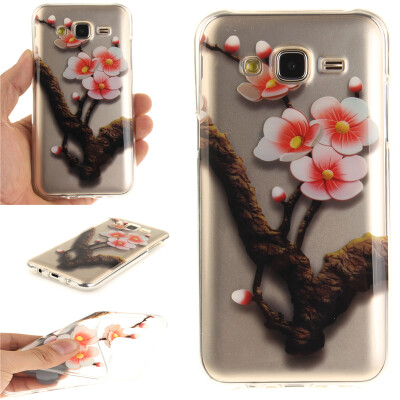 

Four plum blossoms Pattern Soft Thin TPU Rubber Silicone Gel Case Cover for Samsung Galaxy J5 2015