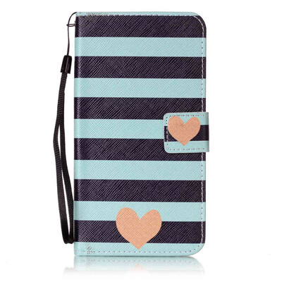 

Blue Stripes Дизайн PU кожа флип Обложка Кошелек для карты памяти чехол для LG LS775