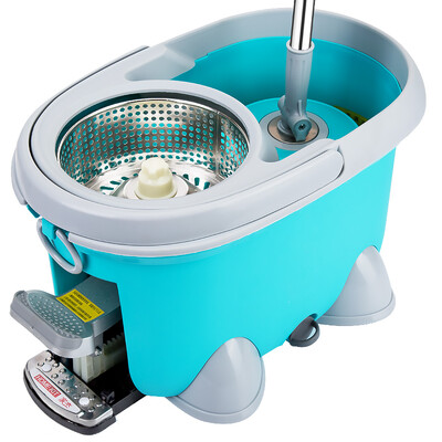 

JJ-A11 four-drive rotary mop bucket hand pressure metal pedal stainless steel basket mop cloth mundled tow