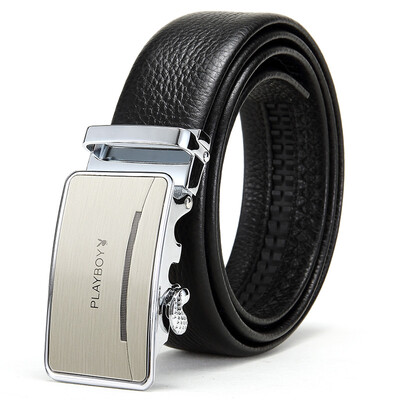 

Playboy Playboy Belt Мужская повязка Кожаный ремень Автоматическая пряжка Бизнес Повседневная одежда Брюки Пояс PDF3200-6B Черный