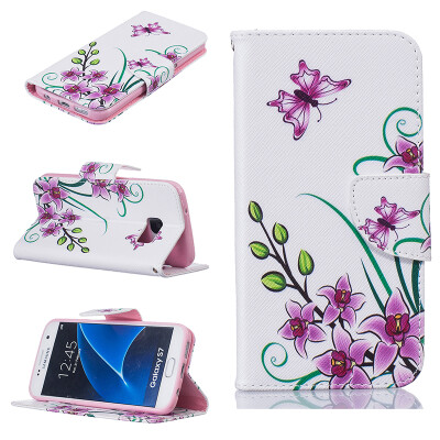 

Pink butterfly Design PU Leather Flip Cover Wallet Card Holder Case for SAMSUNG GALAXY S7