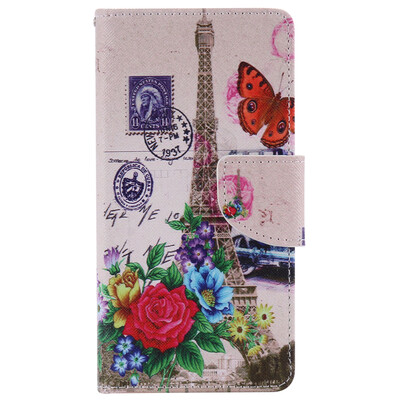 

Butterfly Tower Design PU Leather Flip Cover Wallet Card Holder Case for SONY X Performance