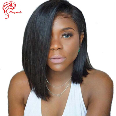 

Hesperis Best Quality Brazilian Virgin Hair Straight Short Bob Lace Front Human Hair Wigs