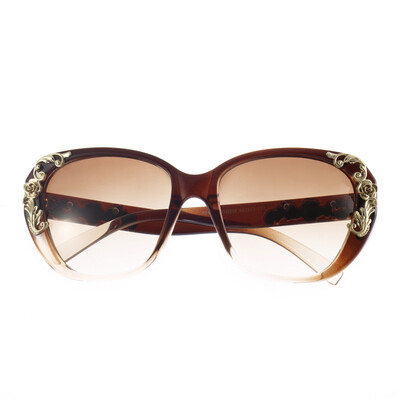 

Золотой цветок розы Carving женщин Мода Cat Eye Солнцезащитные очки Урожай