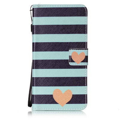 

Blue Stripes Design PU Leather Flip Cover Wallet Card Holder Case for Apple iPhone 6S Plus