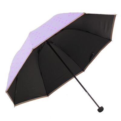 

【Jingdong Supermarket】 Paradise umbrella UPF50 + (case of light color) black silk silk dotted three fold mushroom sunny umbrella sun umbrella fruit green 30075ELCJ