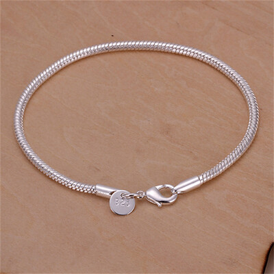 

Charming Fashion 3mm Silver Plating Snake Chain Bracelets Jewelry Hot