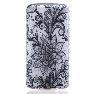 

Black Rose Pattern Soft Thin TPU Rubber Silicone Gel Case Cover for LG K7K8