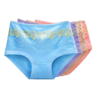 

Miyako 4 ladies&39 underwear cotton lace lace underwear female autumn&winter models blue pink light purple color XXL code