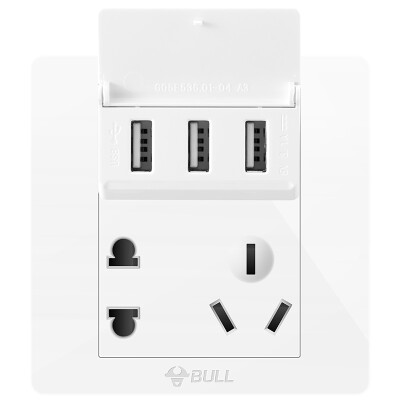 

Bull (BULL) switch socket G07 series of five-hole switch 86-type socket panel G07Z223A white 10 only installed