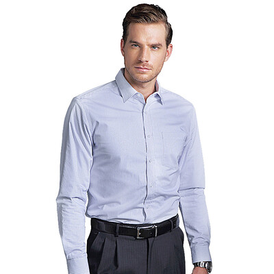

Gentle Virtue Pure Cotton Business Casual Vertical Striped Flannel Shirt Men Long Sleeve YCM70123115 Blue Stripes 42 (175/100)