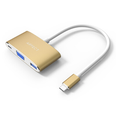 

AIFFECT XPV13A1-G02 Type-C to USB30 VGA HD Converter Line Adapter Adapter for Apple Macbook to expand HUB