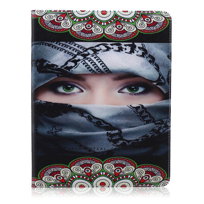 

Arabian girl Style Embossing Classic Flip Cover with Stand Function and Credit Card Slot for iPad 4