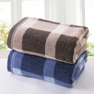 

Gold towel home textiles cotton lattice towel men&39s quality wash large towel soft water two brown blue 109g Article 78 36cm