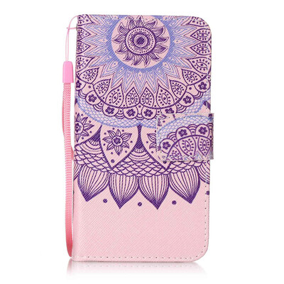 

Purple Sunflower Design PU Leather Flip Cover Wallet Card Holder Case for Moto ROKR E2