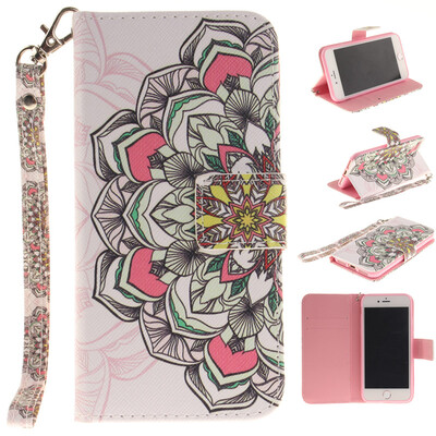 

Multilateral flowers Design PU Leather Flip Cover Wallet Card Holder Case for IPHONE 7