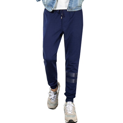 

MSEK) XK6103 men's simple fashion leisure sports trousers Korean Slim Pants T-shirt pants deep blue